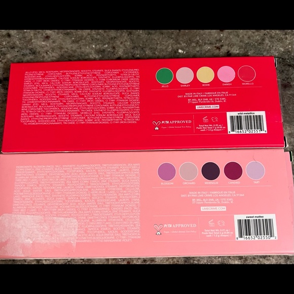 🔥SALE🔥 2 Lime Crime Wet Cherry Eye shadow Sweet Mattes/Wild Mettalics New - Picture 3 of 6